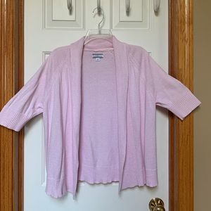 Short sleeved pink cardigan
